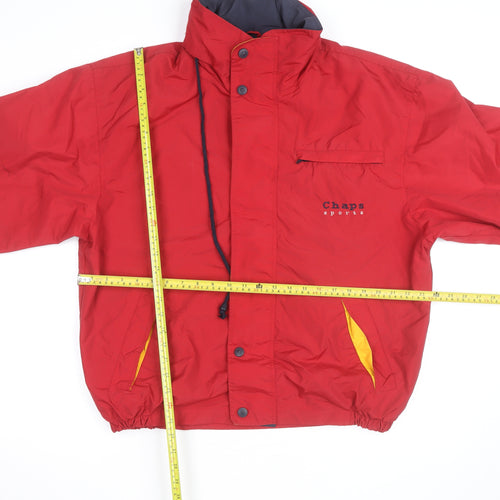 Chaps Men's Red Polyamide Parka Jacket S Retro Outdoor Casual