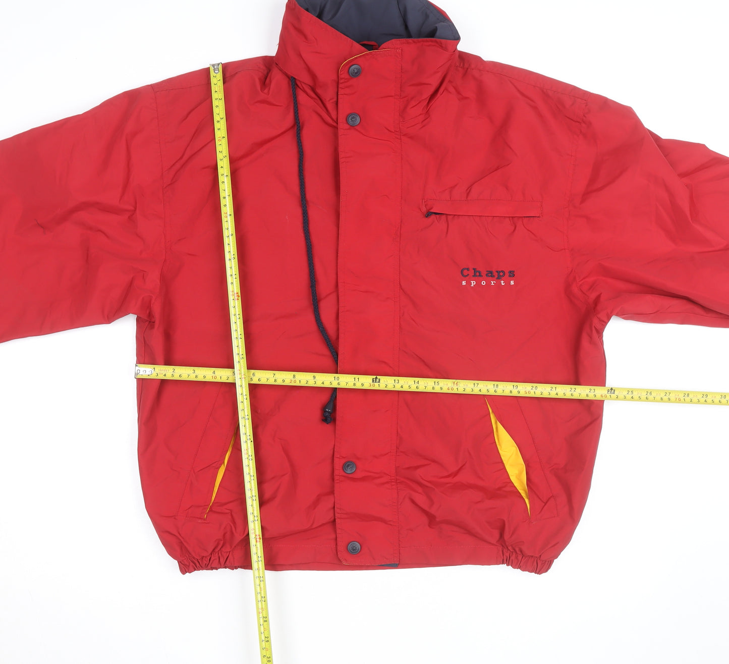 Chaps Men's Red Polyamide Parka Jacket S Retro Outdoor Casual