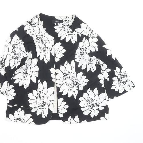 Next Women’s Black Floral 3/4 Sleeve Open Cardigan Size 16