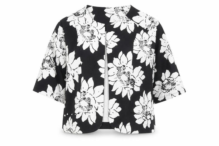Next Women’s Black Floral 3/4 Sleeve Open Cardigan Size 16