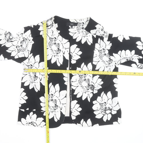 Next Women’s Black Floral 3/4 Sleeve Open Cardigan Size 16