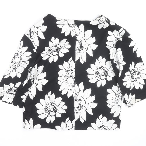 Next Women’s Black Floral 3/4 Sleeve Open Cardigan Size 16