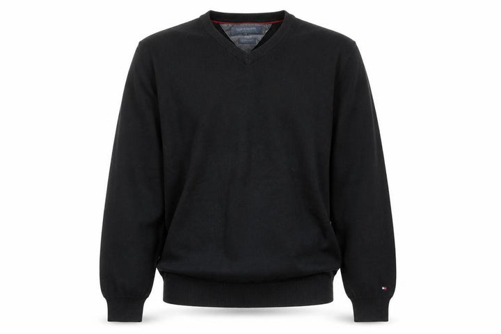 Tommy Hilfiger Men’s Black XL V-Neck Cotton Cashmere Jumper