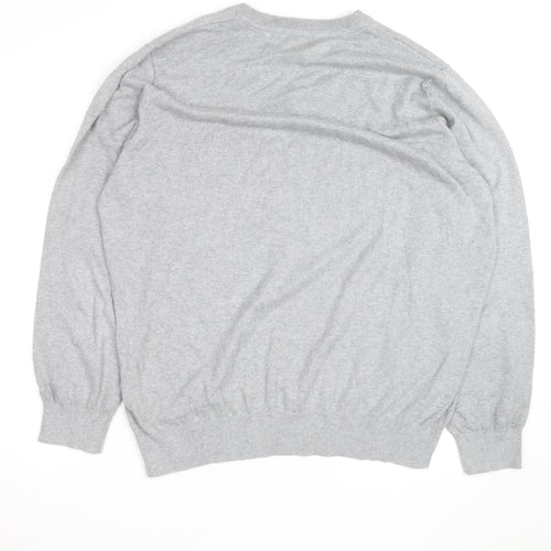 L.L. Bean Men's Grey XL V-Neck Cotton Cashmere Jumper