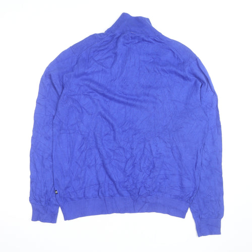 Nautica Men's Blue 1/4 Zip Cotton Jumper Size M Classic Fit