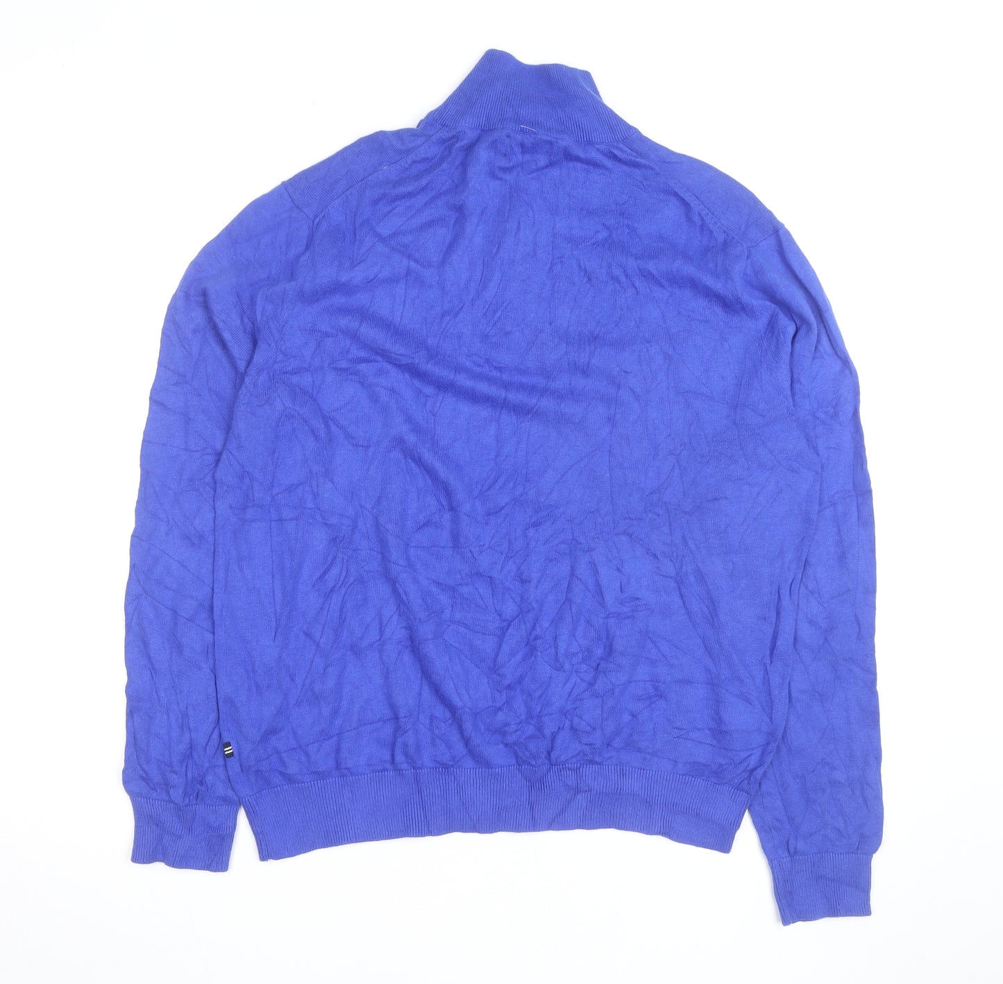 Nautica Men's Blue 1/4 Zip Cotton Jumper Size M Classic Fit