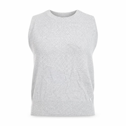 Morgan Women Grey Sleeveless Open Knit Pullover Jumper XS