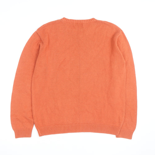 Knightsbridge Men’s Orange V-Neck Cotton Blend Jumper M