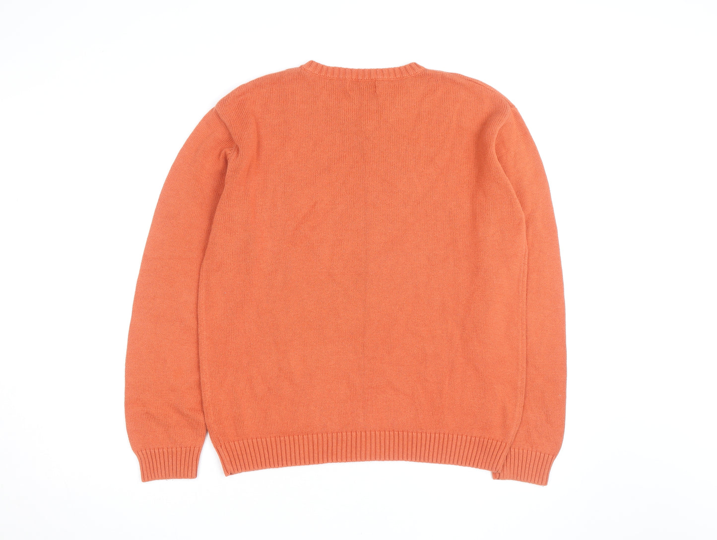 Knightsbridge Men’s Orange V-Neck Cotton Blend Jumper M