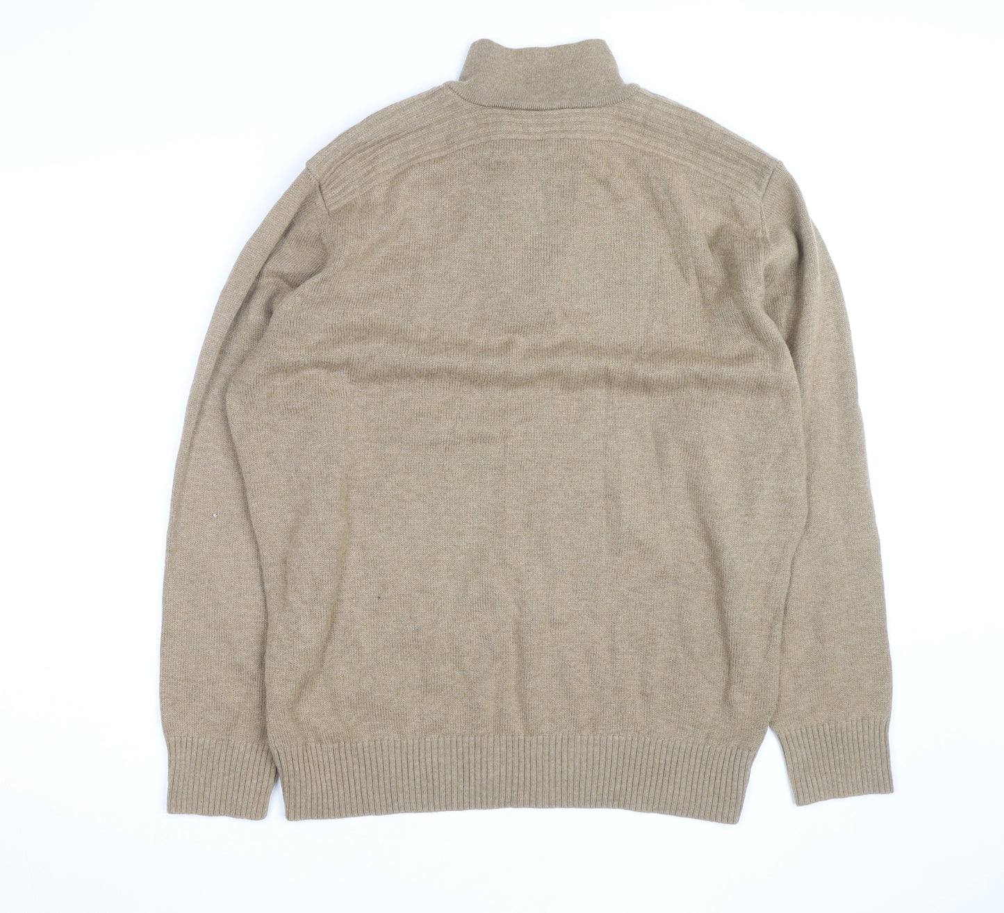 Lacoste Men's Beige Wool Cashmere XL 1/2 Zip Jumper