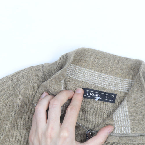 Lacoste Men's Beige Wool Cashmere XL 1/2 Zip Jumper