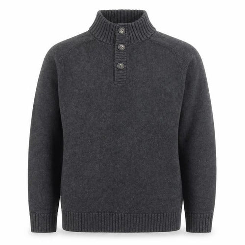 J.Crew Men's Charcoal Henley Jumper Cotton Knit Size L