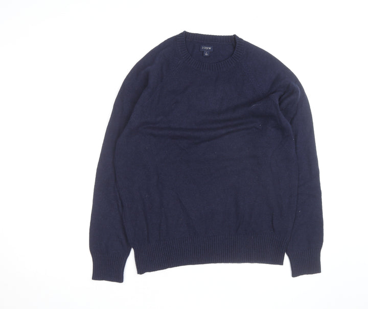 J.Crew Men's Blue Merino Wool Crew Neck Pullover Jumper L
