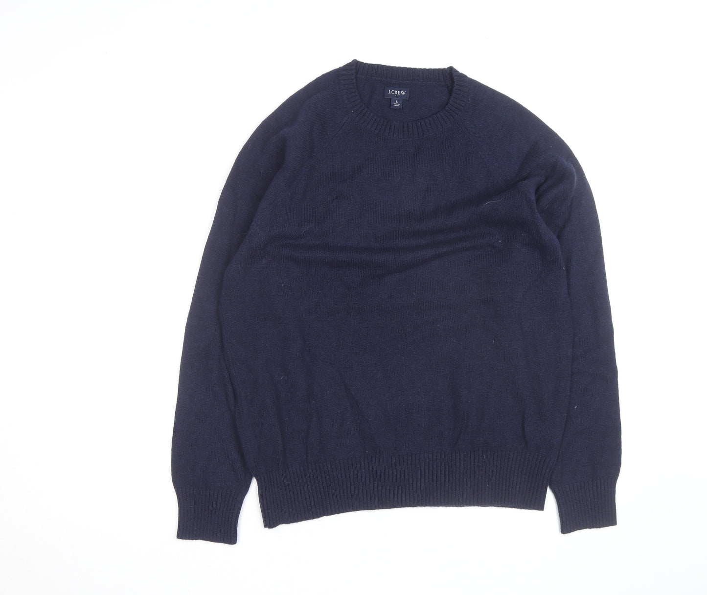 J.Crew Men's Blue Merino Wool Crew Neck Pullover Jumper L