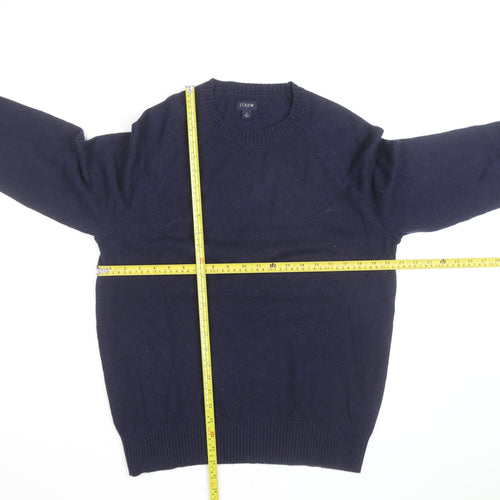 J.Crew Men's Blue Merino Wool Crew Neck Pullover Jumper L