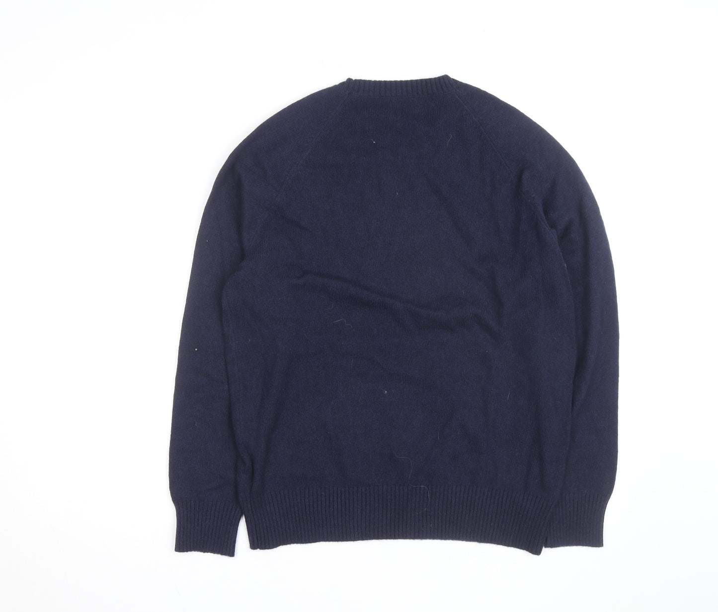 J.Crew Men's Blue Merino Wool Crew Neck Pullover Jumper L