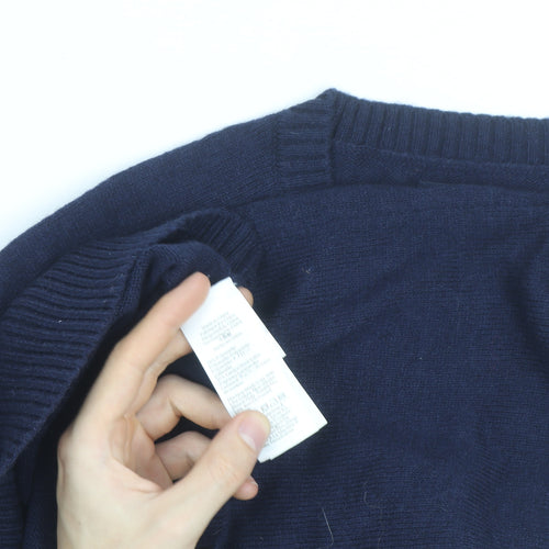 J.Crew Men's Blue Merino Wool Crew Neck Pullover Jumper L