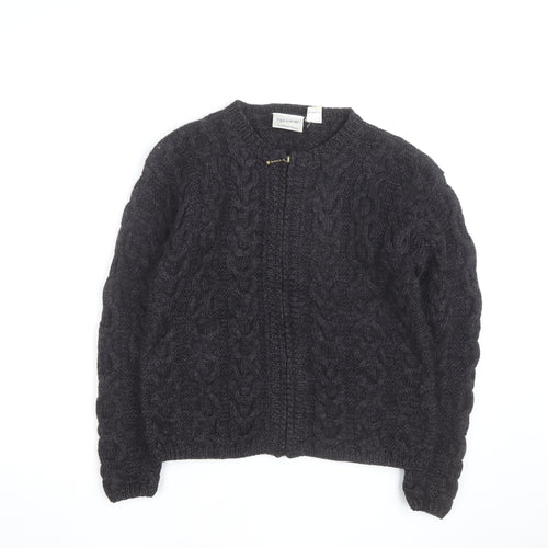 Preview International Men's Grey Wool Cable Cardigan M