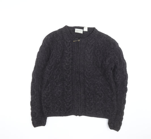 Preview International Men's Grey Wool Cable Cardigan M