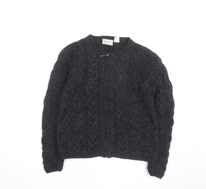 Preview International Men's Grey Wool Cable Cardigan M
