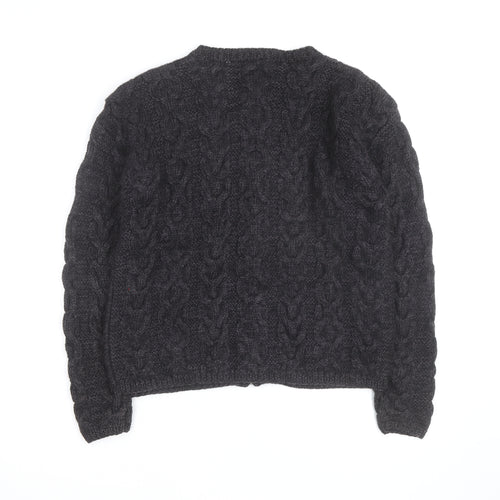 Preview International Men's Grey Wool Cable Cardigan M