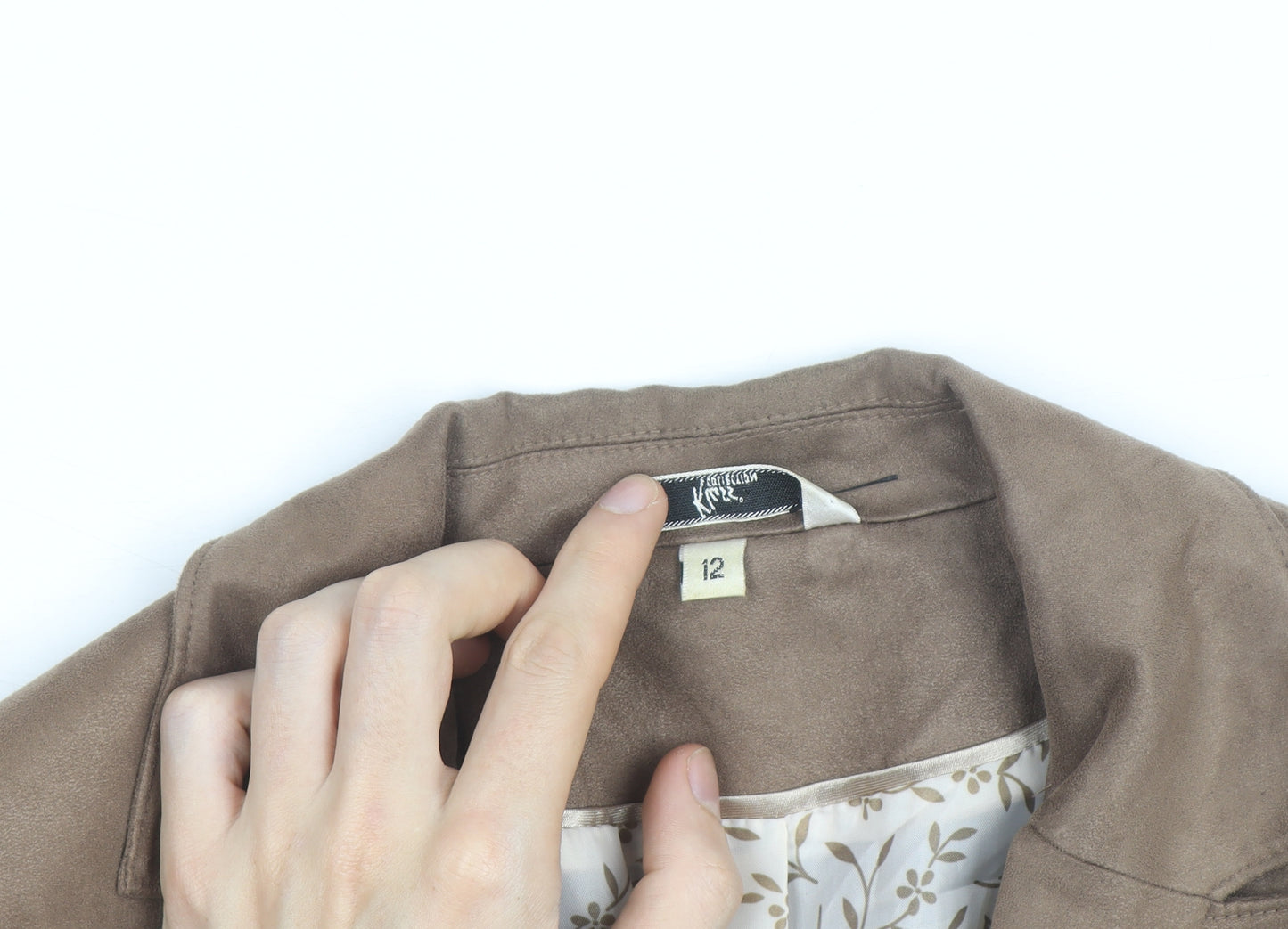 Klass Collection Women Brown Faux Suede Blazer Size 12 Lined Jacket