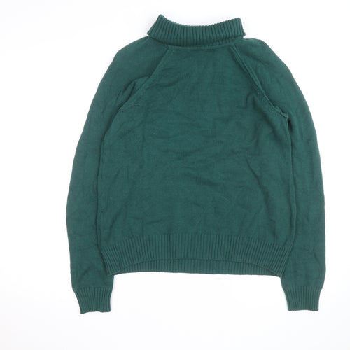 Karen Scott Men’s Green Roll Neck Cotton Jumper Size M