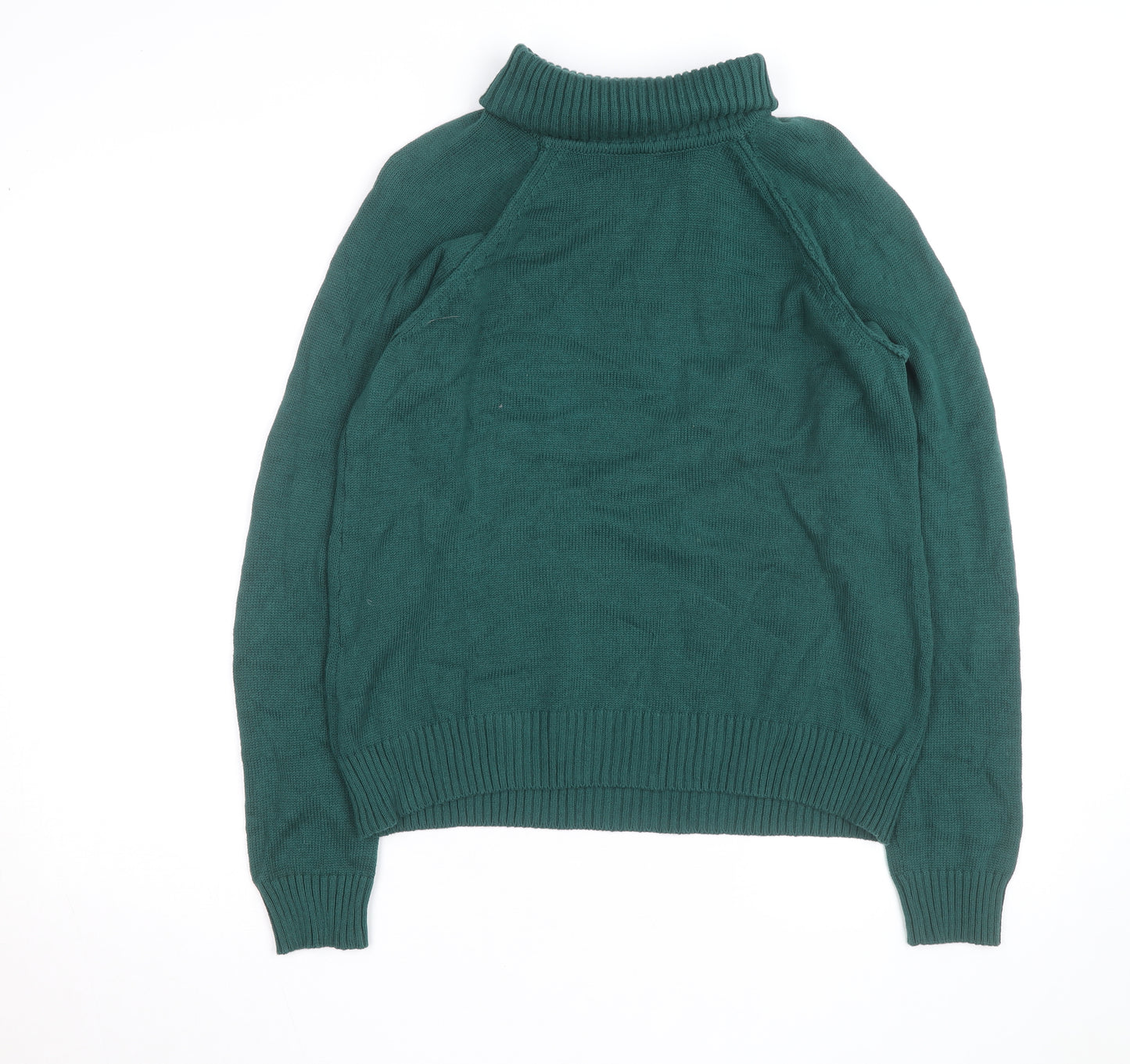 Karen Scott Men’s Green Roll Neck Cotton Jumper Size M