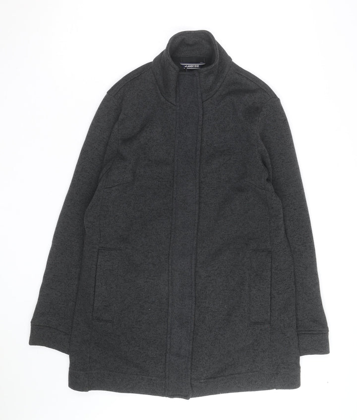Lands' End Men's Grey Full Zip Fleece Jacket M Regular