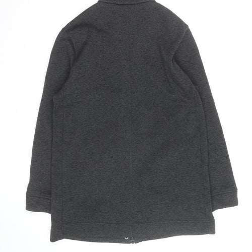 Lands' End Men's Grey Full Zip Fleece Jacket M Regular