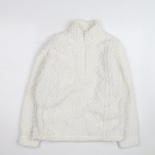 Gilly Hicks Men's White Fleece 1/2 Zip Pullover Jumper XS