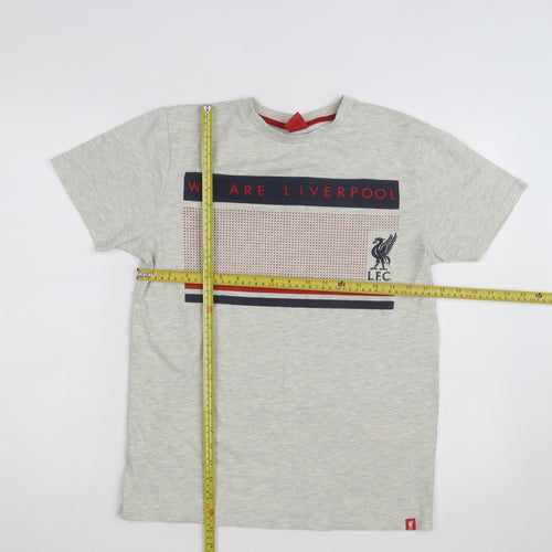 LFC Men's Grey Short Sleeve Crew Neck Graphic T-Shirt Size S