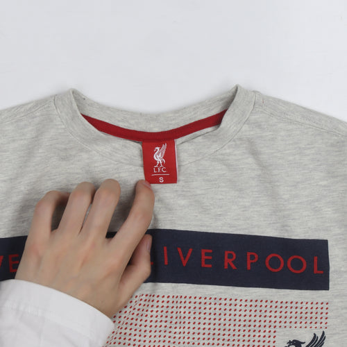 LFC Men's Grey Short Sleeve Crew Neck Graphic T-Shirt Size S