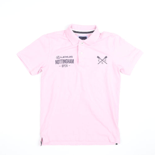 Crew Clothing Company Men's Pink XS Polo Shirt Nottingham Open