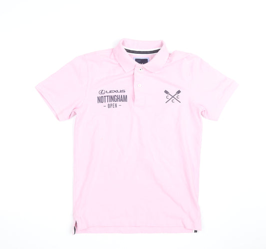 Crew Clothing Company Men's Pink XS Polo Shirt Nottingham Open