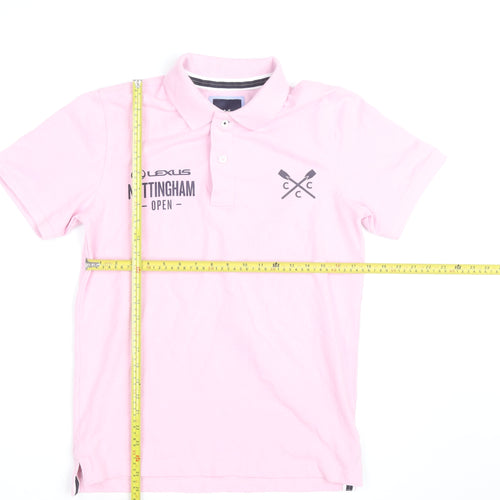 Crew Clothing Company Men's Pink XS Polo Shirt Nottingham Open