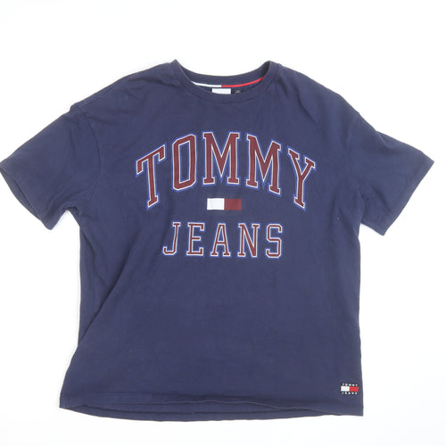 Tommy Jeans Men's Blue Large Logo Graphic T-Shirt