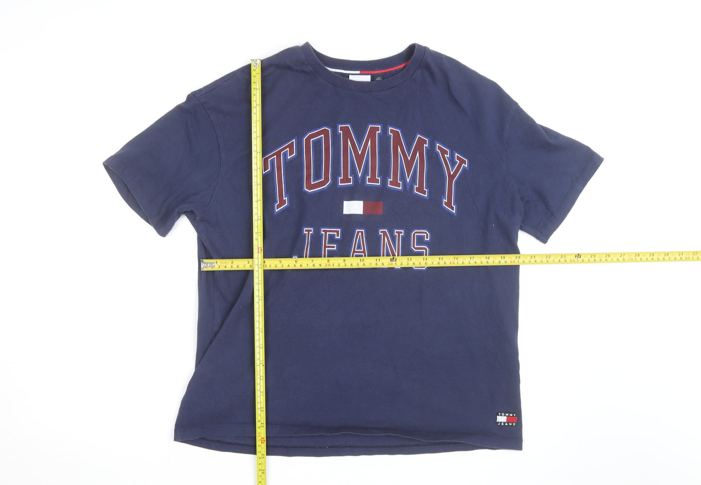 Tommy Jeans Men's Blue Large Logo Graphic T-Shirt