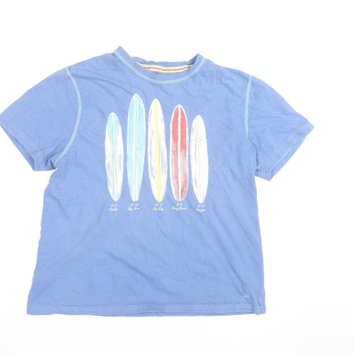 Marks and Spencer Mens Blue Surfboard Graphic Cotton T-Shirt L