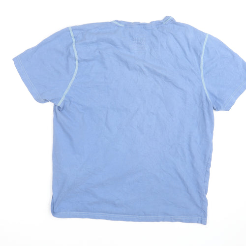 Marks and Spencer Mens Blue Surfboard Graphic Cotton T-Shirt L