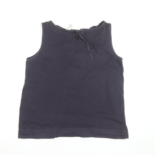 Toby Dale Women's Navy Sleeveless Ruffle Top Size 16 Cotton Blend