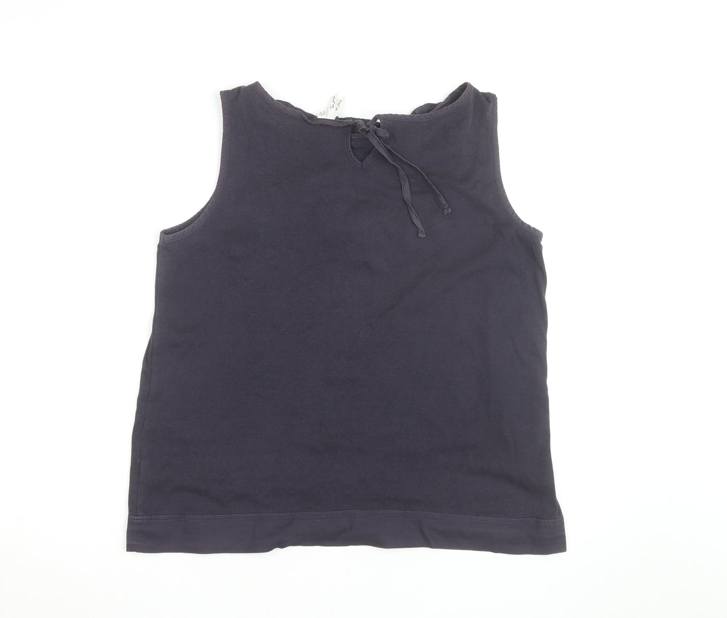 Toby Dale Women's Navy Sleeveless Ruffle Top Size 16 Cotton Blend