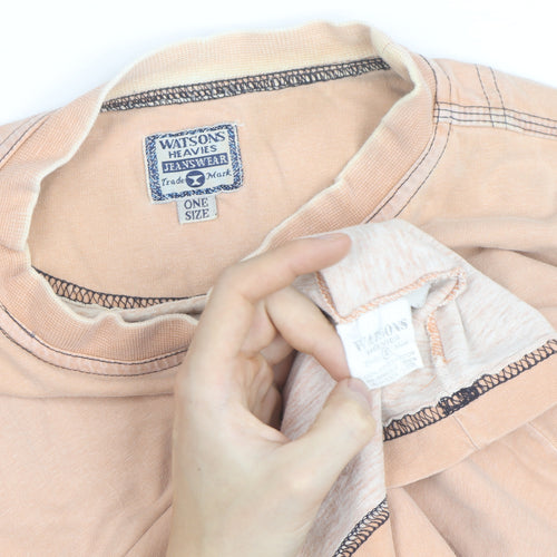 Watsons Heavies Men's Beige Vintage Cotton Crew Neck T-Shirt One Size