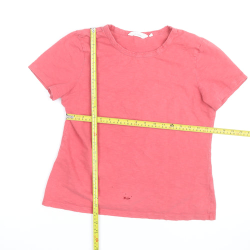 Seasalt Cornwall Women's Pink Cotton Crew Neck T-Shirt Size 12