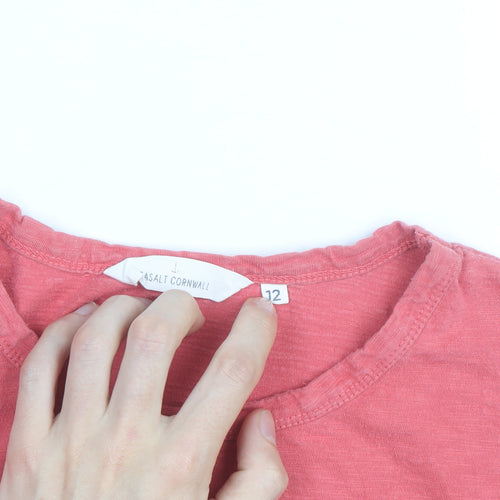 Seasalt Cornwall Women's Pink Cotton Crew Neck T-Shirt Size 12