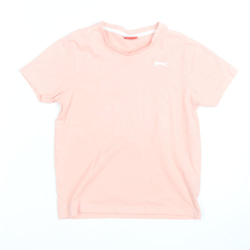 Slazenger Girls Pink Lightweight Cotton Logo T-Shirt 9-10 Years