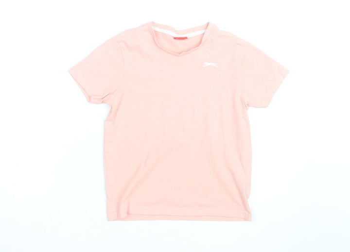 Slazenger Girls Pink Lightweight Cotton Logo T-Shirt 9-10 Years