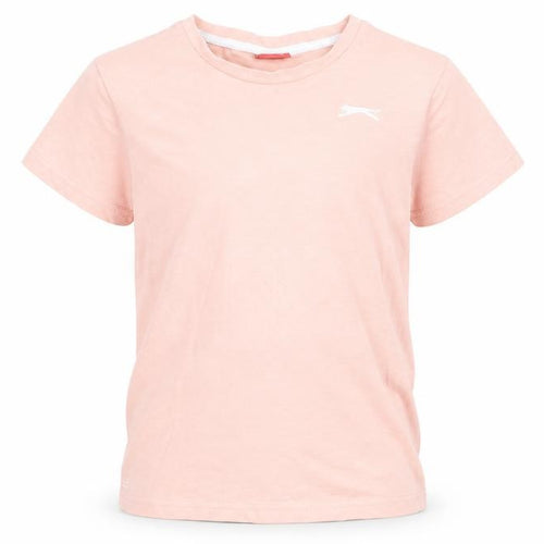Slazenger Girls Pink Lightweight Cotton Logo T-Shirt 9-10 Years