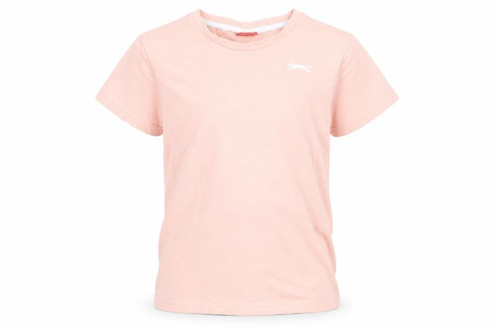 Slazenger Girls Pink Lightweight Cotton Logo T-Shirt 9-10 Years
