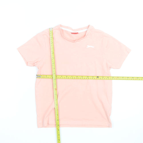 Slazenger Girls Pink Lightweight Cotton Logo T-Shirt 9-10 Years